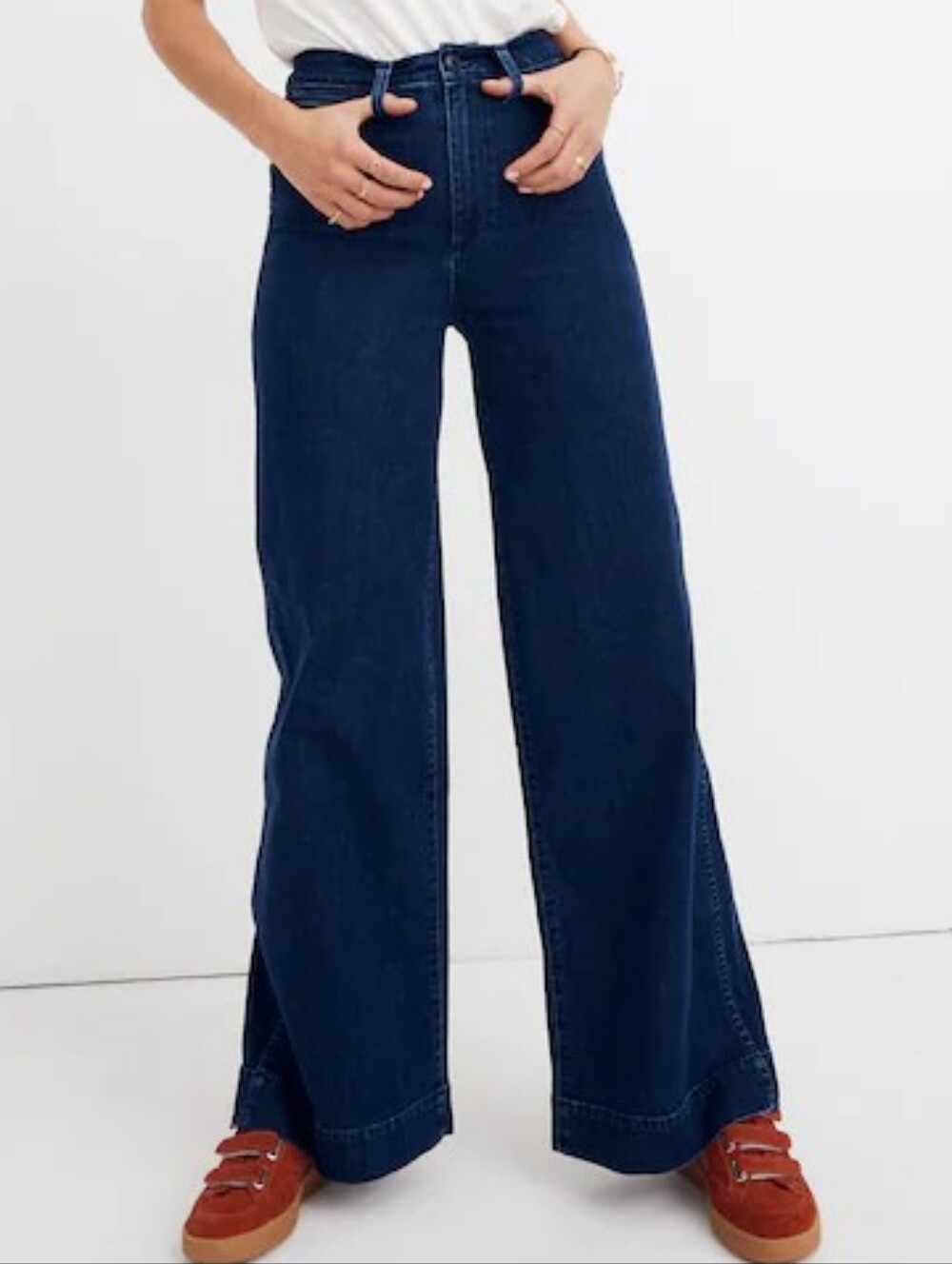 Madewell EmmettDark Dark-washed Wide-Leg High-Rise Jeans